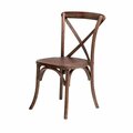 American Classic W-706-X02-MFRW Rustic Sonoma Solid Wood Cross Back Stackable Dining Chair - Marian Fruitwood W-706-X02-MFRW-WEB1